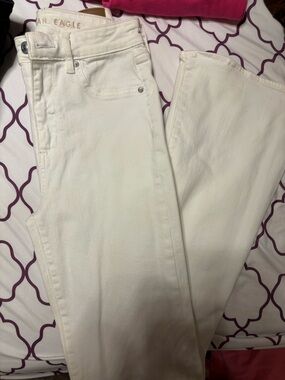 American Eagle Outfitters White Wide Leg Jeans